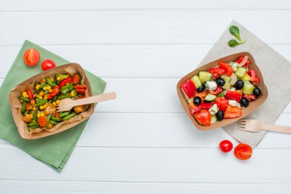 Healthy,Food,In,Disposable,Eco,Friendly,Food,Packaging.,Vegetable,Salad